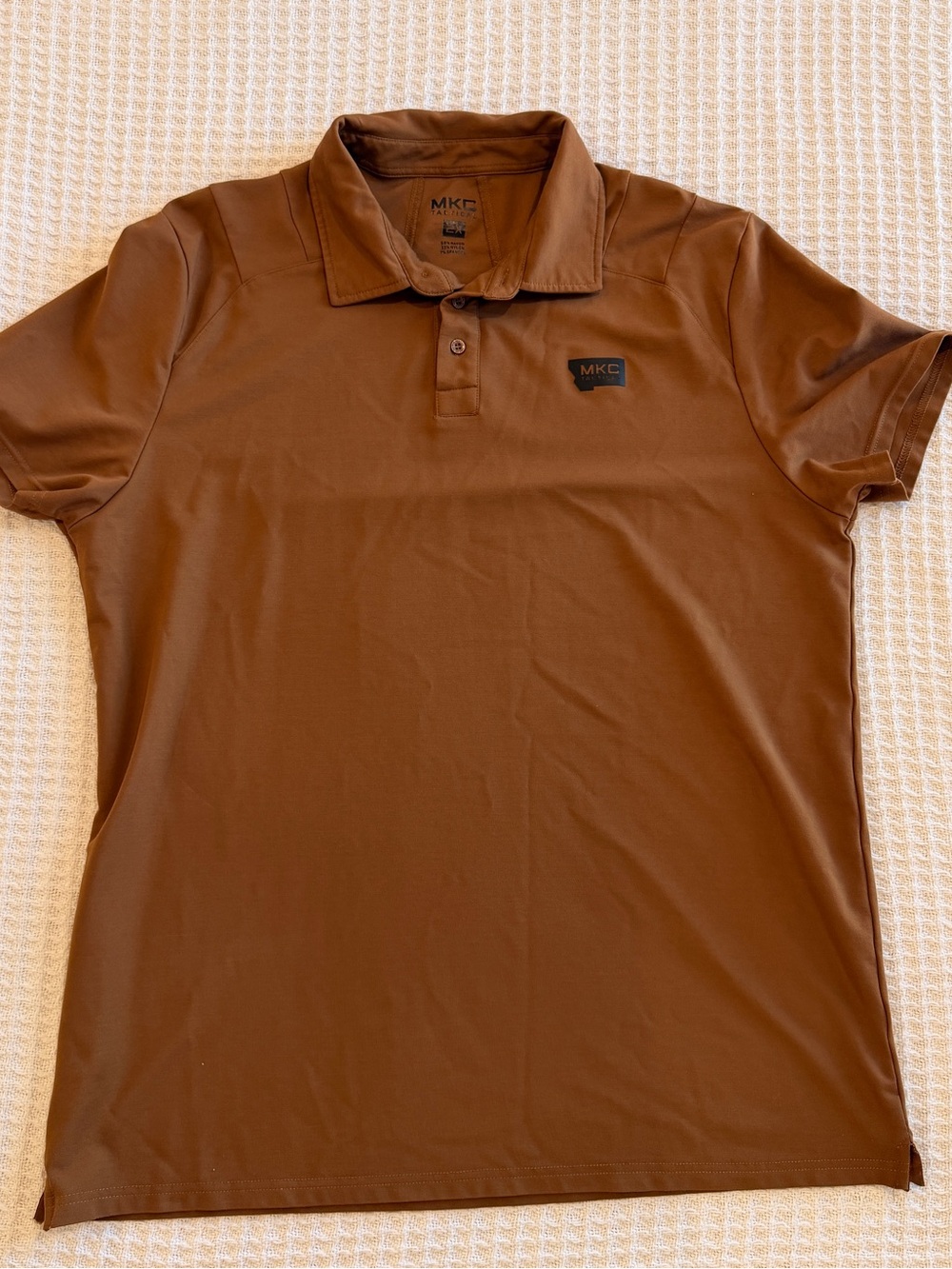 Montana Knife Co Men's Brown Tactical Polo Shirt with Logo Patch